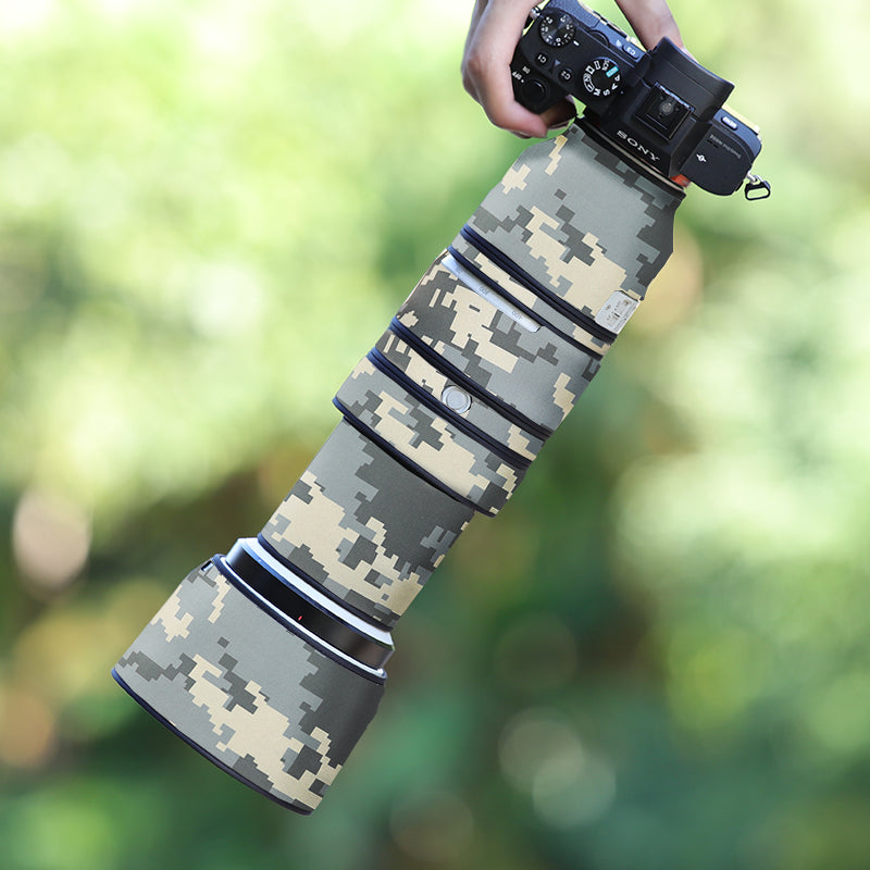 CHASING BIRDS Camouflage Waterproof Lens Coat for SONY FE 100-400F4.5-5.6 GM OSS Rainproof Lens Protective Cover