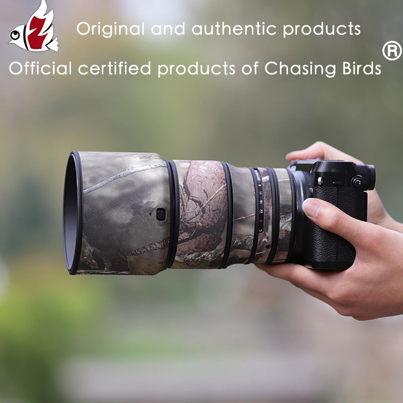 CHASING BIRDS Camouflage Waterproof Lens Coat for FUJIFILM GF 110mm F2 R LM WR Rainproof Lens Protective Cover