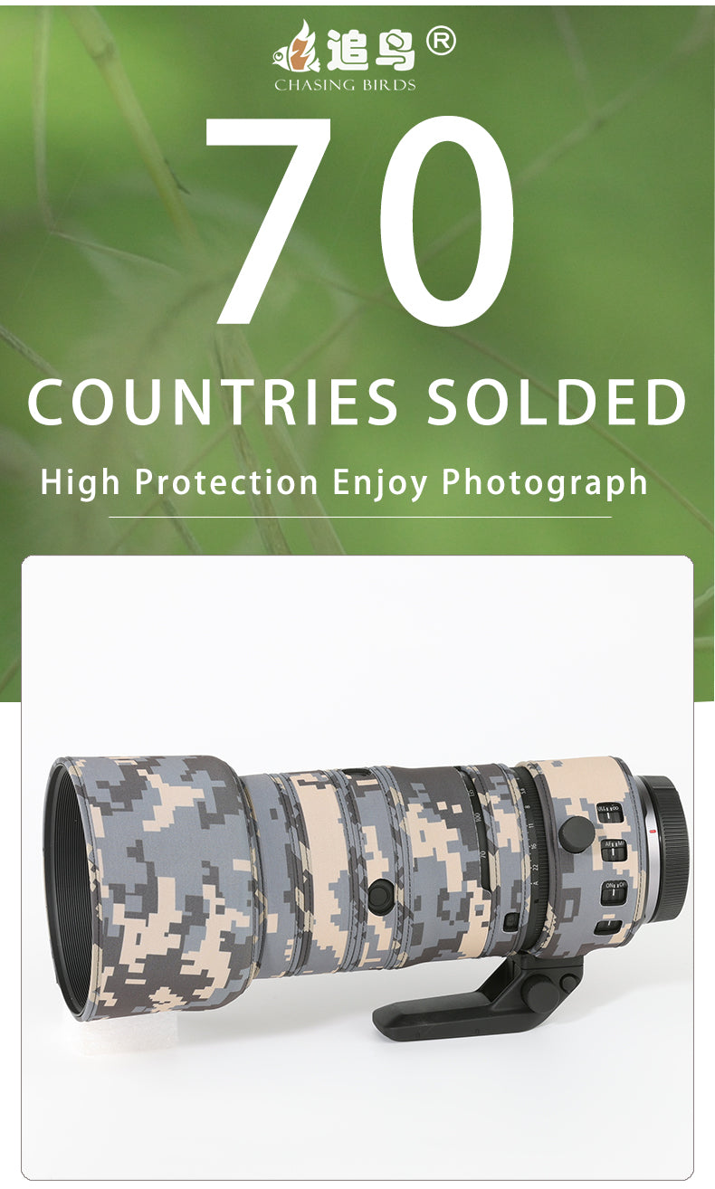 CHASING BIRDS Camouflage Waterproof Lens Coat for CANON RF 70-200mm F2.8 L IS USM Z Rainproof Lens Protective Cover