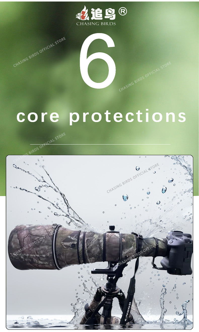 CHASING BIRDS Camouflage Waterproof Lens Coat for CANON RF 600mmF4 L IS USM Rainproof Lens Protective Cover
