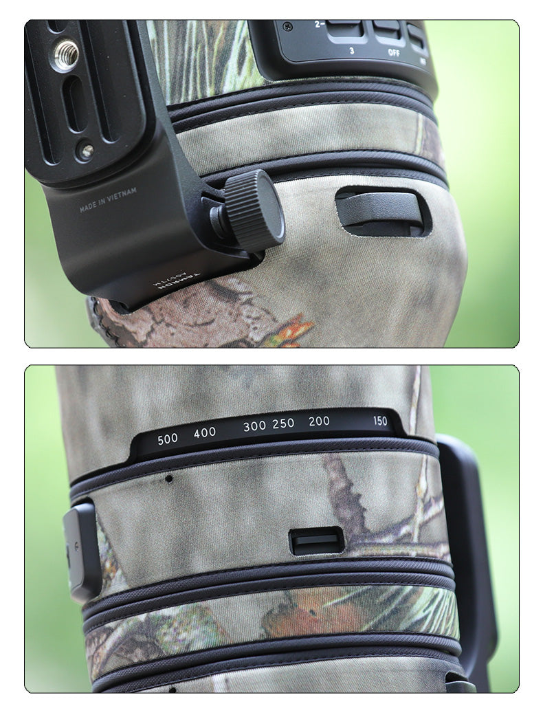 CHASING BIRDS Camouflage Waterproof Lens Coat for TAMRON 150-500mm F5-6.7 Di III VC VXD Rainproof Lens Protective Cover