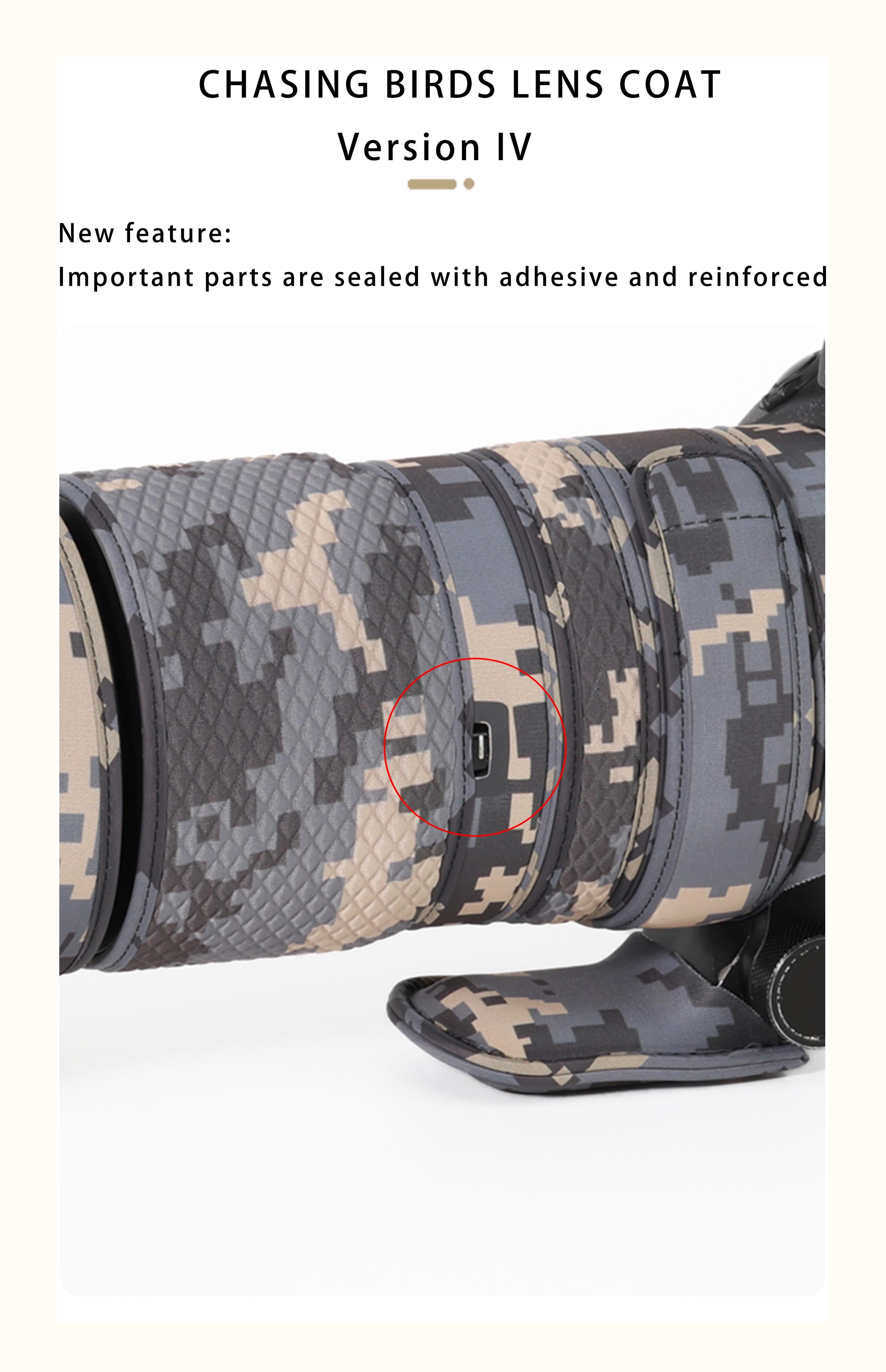 CHASING BIRDS Lens Camouflage Waterproof Coat for SIGMA 150-600mm F5-6.3 DG OS HSM Contemporary Rainproof Lens Protective Cover Version IV