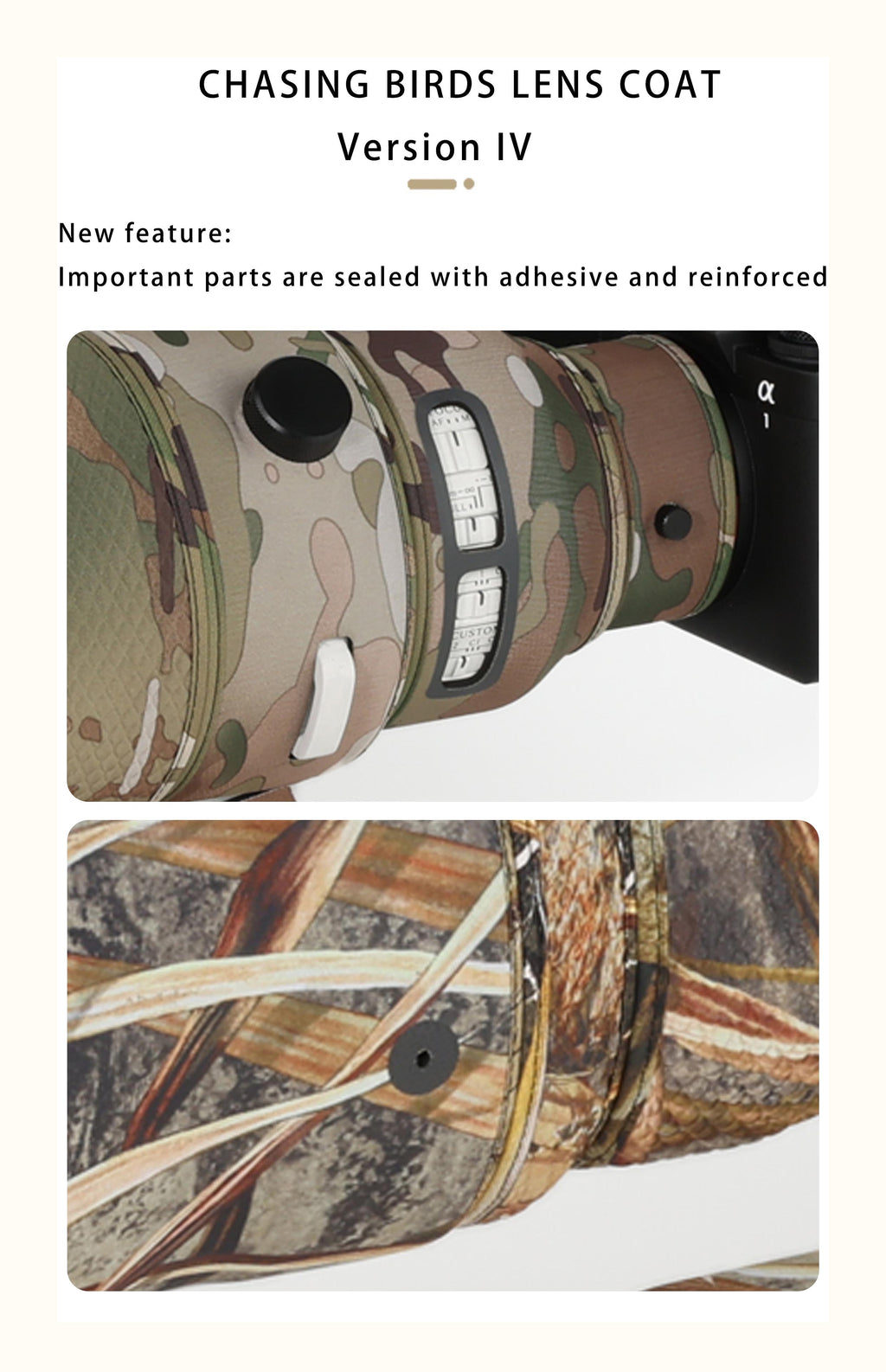 CHASING BIRDS Lens Camouflage Waterproof Coat for Sigma 300-600mm DG OS Sports Rainproof Lens Protective Cover Version IV