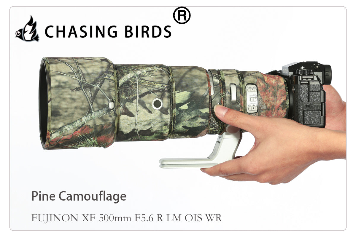 CHASING BIRDS Camouflage Waterproof Lens Coat for FUJIFILM XF 500mm F5.6 Rainproof Lens Protective Cover