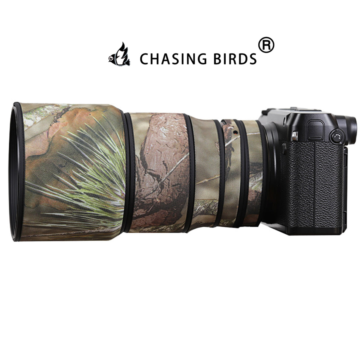CHASING BIRDS Lens Camouflage Waterproof Coat for FUJIFILM GF 110mm F2 R LM WR Rainproof Lens Protective Cover