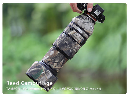 CHASING BIRDS Camouflage Waterproof Lens Coat for TAMRON 150-500mm F5-6.7 Di III VC VXD Rainproof Lens Protective Cover