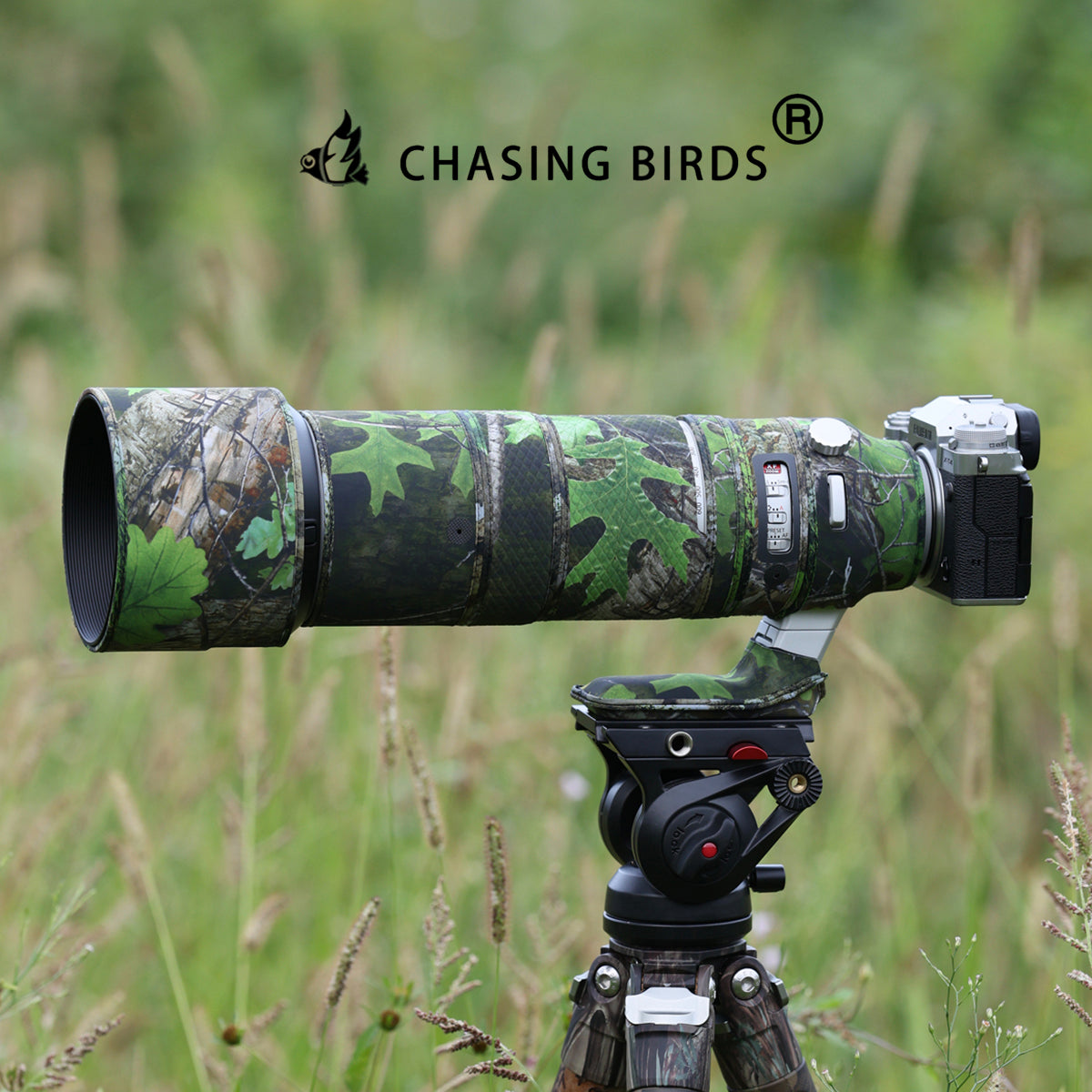 CHASING BIRDS Lens Camouflage Waterproof Coat for FUJIFILM XF 150-600mm F5.6-8 R LM OIS WR Rainproof Lens Protective Cover Version IV
