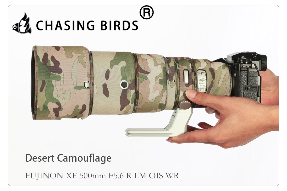 CHASING BIRDS Camouflage Waterproof Lens Coat for FUJIFILM XF 500mm F5.6 Rainproof Lens Protective Cover