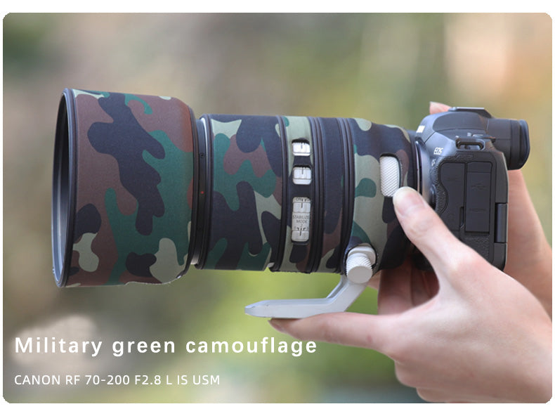 CHASING BIRDS Camouflage Waterproof Lens Coat for Canon RF 70-200mm F2.8 L is USM Rainproof Lens Protective Cover