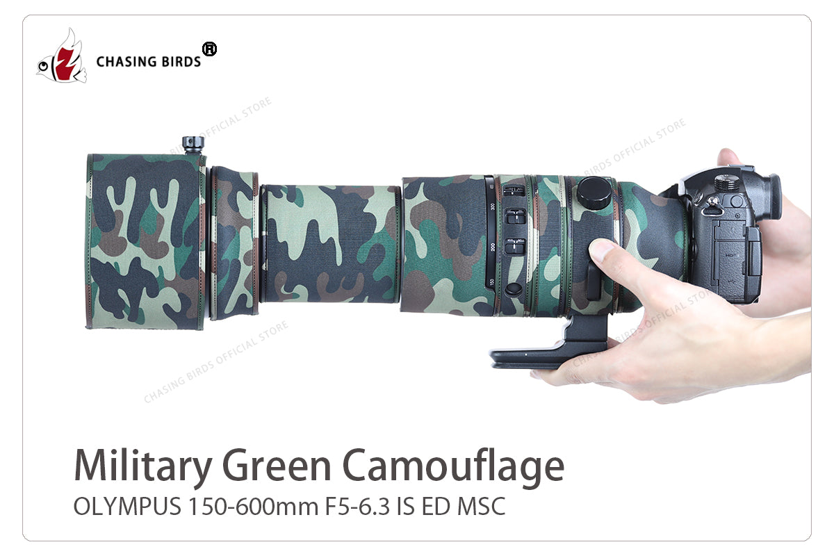 CHASING BIRDS Camouflage Waterproof Lens Coat for OLYMPUS 150-600mm Rainproof Lens Protective Cover