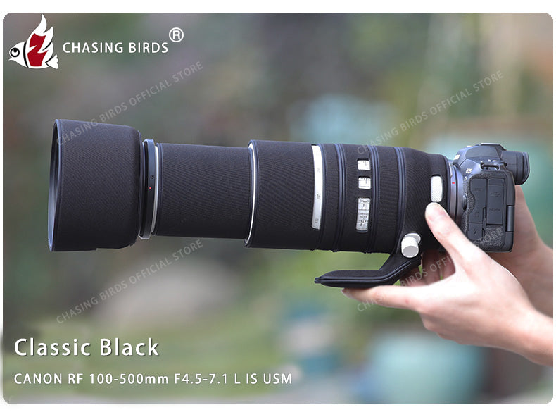 CHASING BIRDS Camouflage Waterproof Lens Coat for Canon RF 100-500mm F4.5-7.1 L IS USM Rainproof Lens Protective Cover