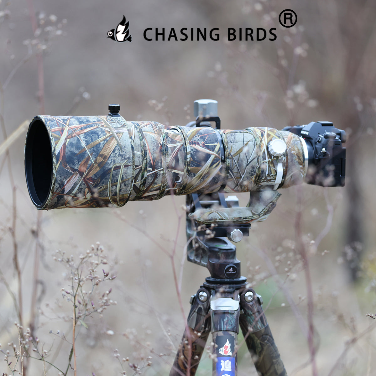 CHASING BIRDS Camouflage Waterproof Lens Coat for Olympus 150-400mm f4.5 TC1.25x IS PRO Rainproof Lens Protective Cover