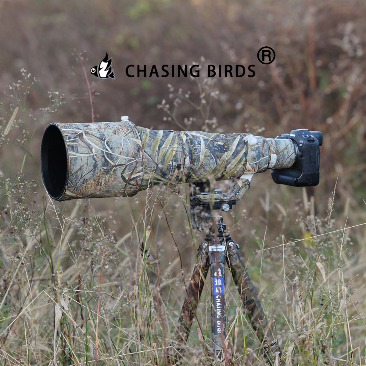 CHASING BIRDS Camouflage Waterproof Lens Coat for CANON RF 600mmF4 L IS USM Rainproof Lens Protective Cover
