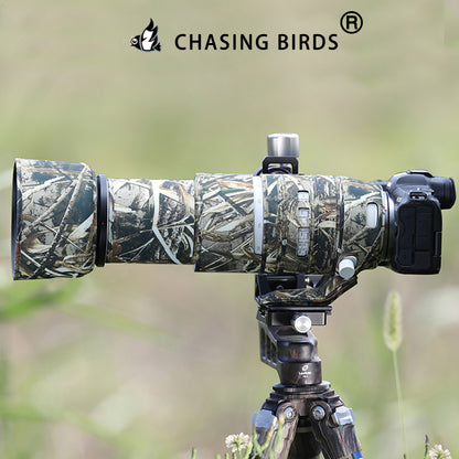 CHASING BIRDS Camouflage Waterproof Lens Coat for Canon RF 100-500mm F4.5-7.1 L is USM Rainproof Lens Protective Cover