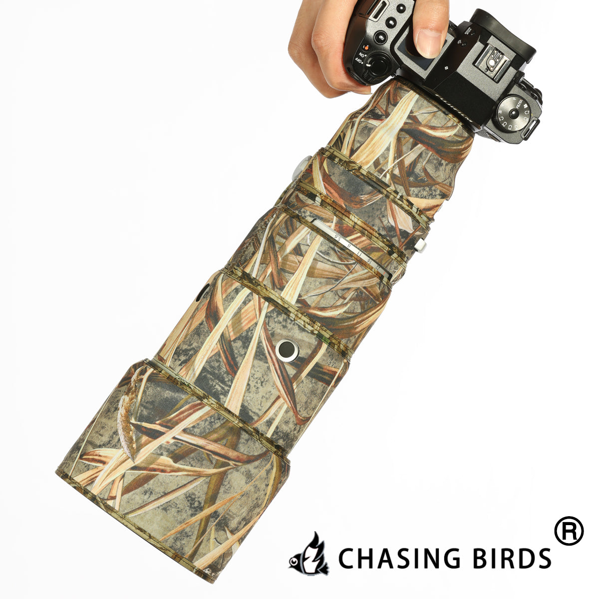 CHASING BIRDS Lens Camouflage Waterproof Coat for FUJIFILM XF 200mm F2 R LM OIS WR Rainproof Lens Protective Cover