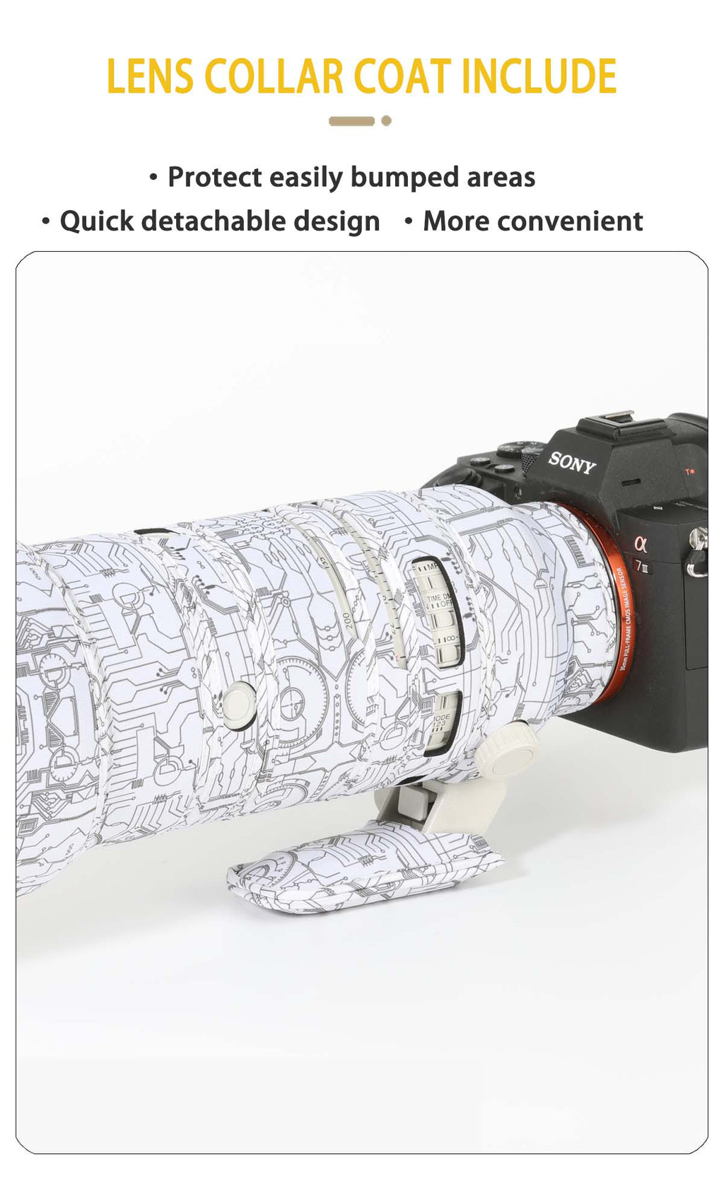 CHASING BIRDS Camouflage Waterproof Lens Coat for SONY FE 70-200 F 2.8 GM OSS II Rainproof Lens Protective Cover