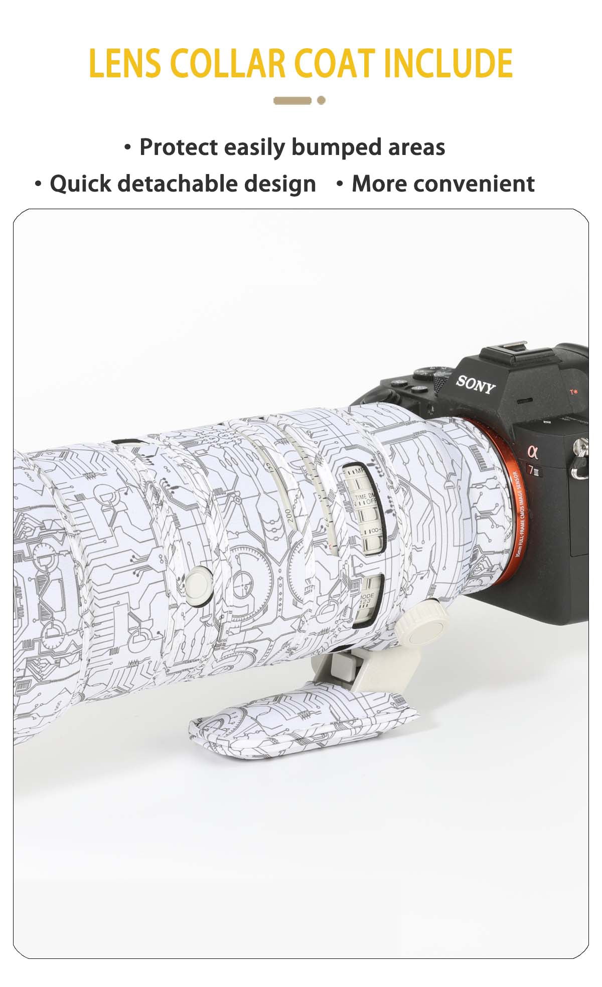 CHASING BIRDS Camouflage Waterproof Lens Coat for SONY FE 70-200 F 2.8 GM OSS II Rainproof Lens Protective Cover