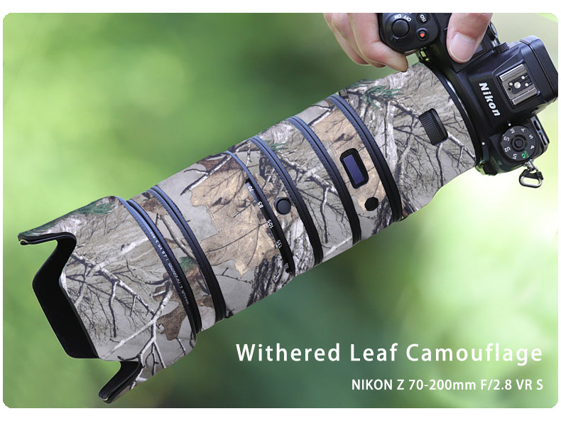 CHASING BIRDS Camouflage Waterproof Lens Coat for NIKON Z 70-200 mmF2.8 VR S Rainproof Lens Protective Cover