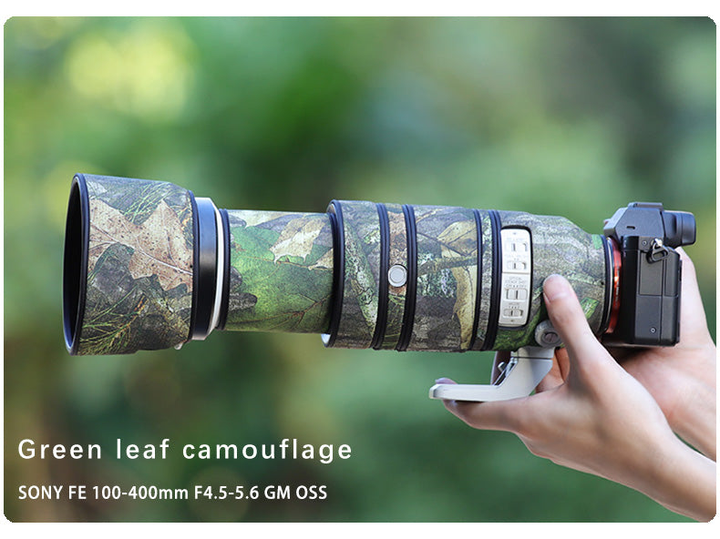 CHASING BIRDS Camouflage Waterproof Lens Coat for SONY FE 100-400F4.5-5.6 GM OSS Rainproof Lens Protective Cover
