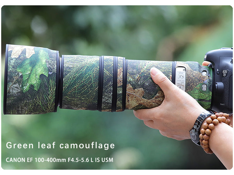 CHASING BIRDS Camouflage Waterproof Lens Coat for Canon EF 100-400mm F4.5-5.6 L is USM Rainproof Lens Protective Cover