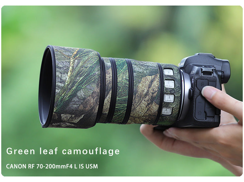 CHASING BIRDS Camouflage Waterproof Lens Coat for Canon RF 70-200mm F4 L is USM Rainproof Lens Protective Cover