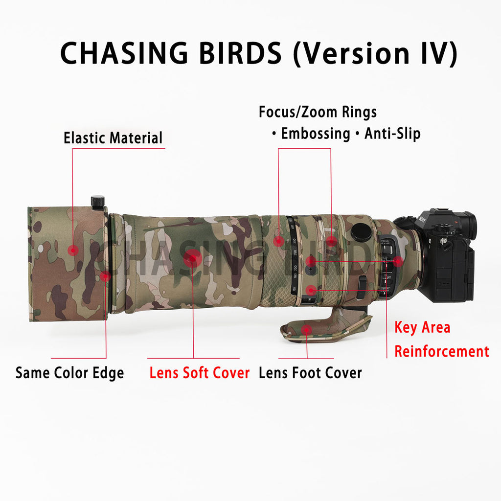 CHASING BIRDS Lens Camouflage Waterproof Coat for SIGMA 60-600mm F4.5-6.3 DG DN OS Sports Rainproof Lens Protective Cover Version IV