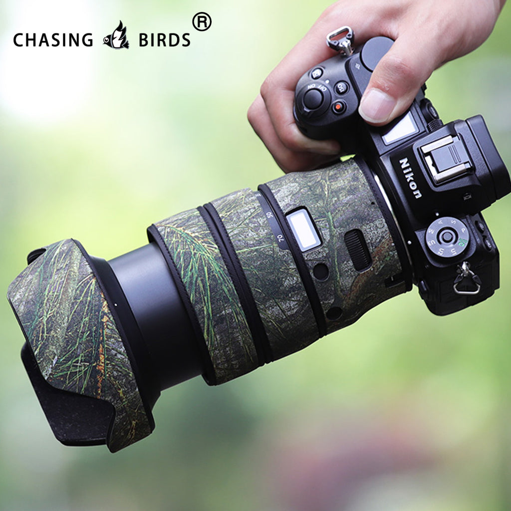 CHASING BIRDS Camouflage Waterproof Lens Coat for Nikon Z 24-70mm F2.8 S Rainproof Lens Protective Cover