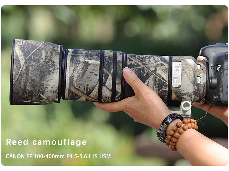 CHASING BIRDS Camouflage Waterproof Lens Coat for Canon EF 100-400mm F4.5-5.6 L is USM Rainproof Lens Protective Cover