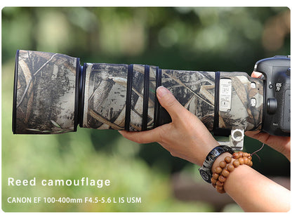 CHASING BIRDS Camouflage Waterproof Lens Coat for Canon EF 100-400mm F4.5-5.6 L is USM Rainproof Lens Protective Cover