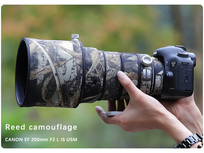 CHASING BIRDS Camouflage Waterproof Lens Coat for Canon EF 200mm F2 L is USM Rainproof Lens Protective Cover