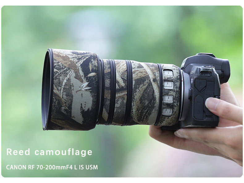 CHASING BIRDS Camouflage Waterproof Lens Coat for Canon RF 70-200mm F4 L is USM Rainproof Lens Protective Cover