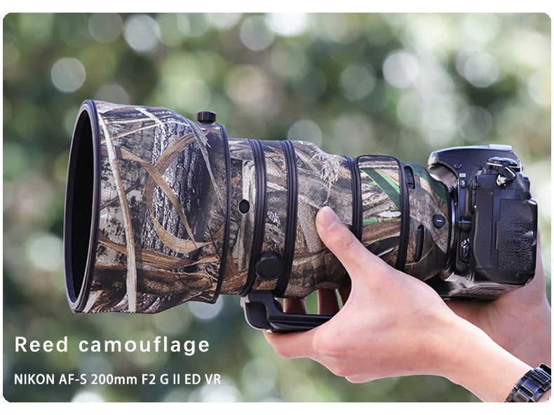 CHASING BIRDS Camouflage Waterproof Lens Coat for Nikon AF-S 200mm f/2G ED VR II Rainproof Lens Protective Cover