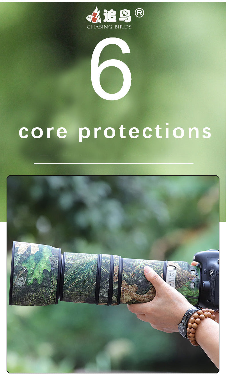 CHASING BIRDS Camouflage Waterproof Lens Coat for Canon EF 100-400mm F4.5-5.6 L is USM Rainproof Lens Protective Cover