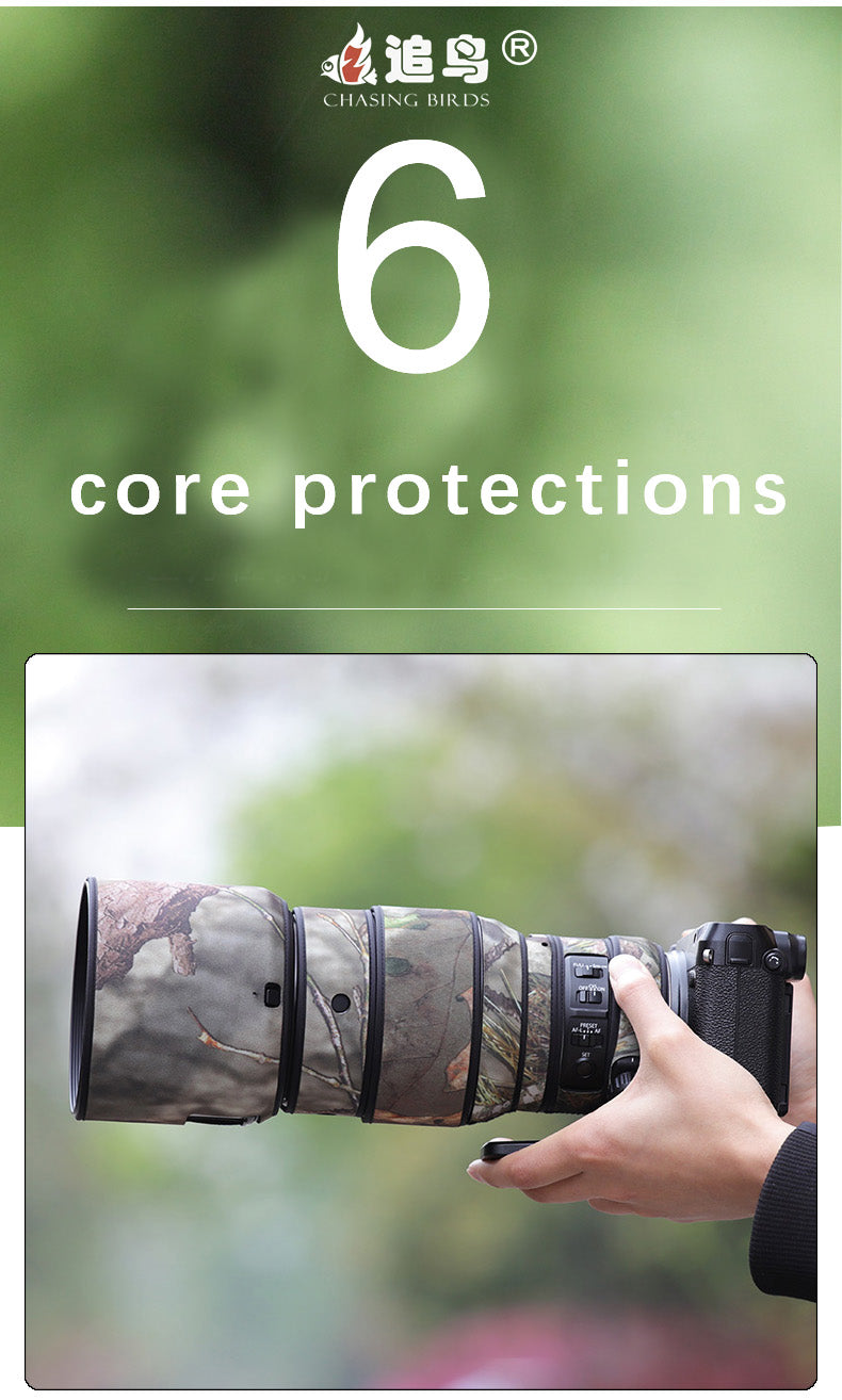 CHASING BIRDS Camouflage Waterproof Lens Coat for FUJIFILM GF 250mm F4 R LM OIS WR Rainproof Lens Protective Cover