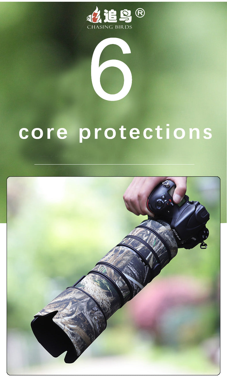 CHASING BIRDS Camouflage Waterproof Lens Coat for Nikon AF-S 80-400mm F4.5-5.6 G ED VR Rainproof Lens Protective Cover