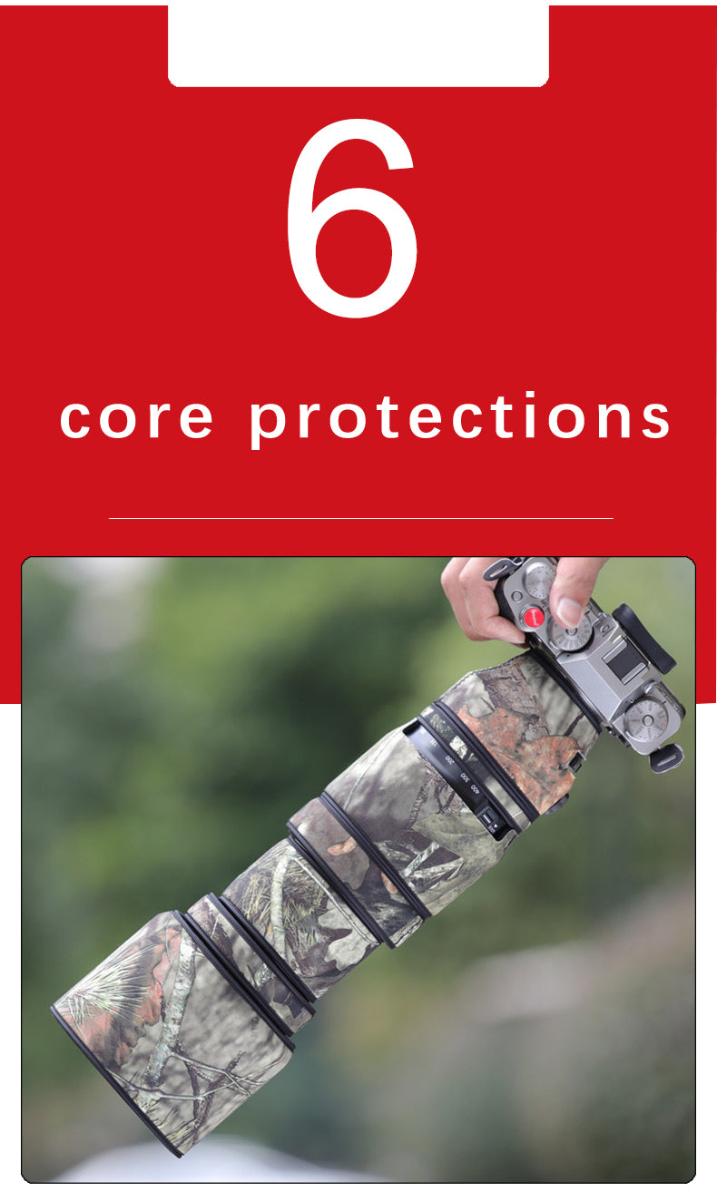 CHASING BIRDS Camouflage Waterproof Lens Coat for FUJIFILM XF 100-400mm F4.5-5.6 R LM OIS WR Rainproof Lens Protective Cover