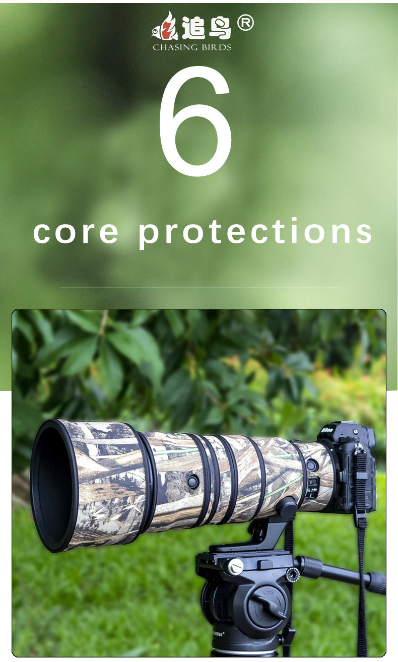 CHASING BIRDS Camouflage Waterproof Lens Coat for Nikon Z 400mm f/4.5 VR S Rainproof Lens Protective Cover