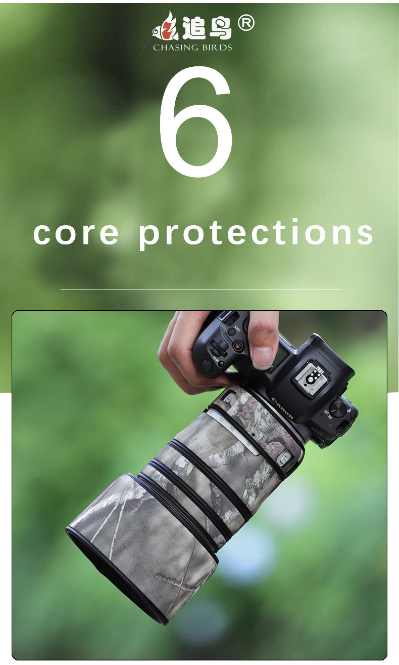 CHASING BIRDS Camouflage Waterproof Lens Coat for Canon RF 70-200mm F4 L is USM Rainproof Lens Protective Cover