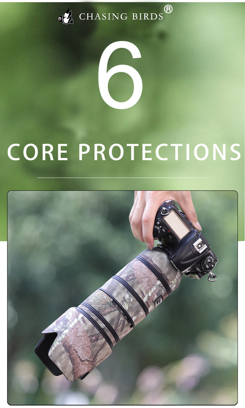 CHASING BIRDS Camouflage Waterproof Lens Coat for TAMRON SP 70-200mm F2.8 Di VC USD G2 Rainproof Lens Protective Cover