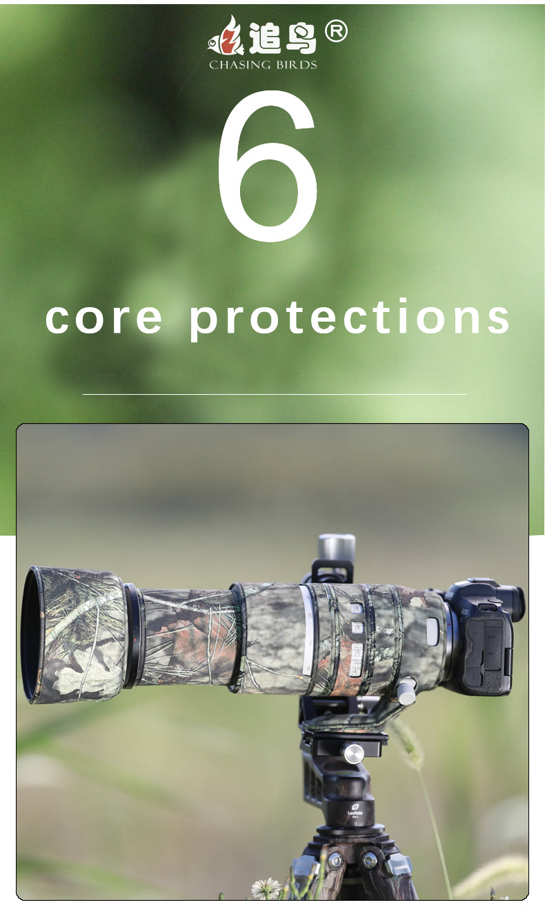 CHASING BIRDS Camouflage Waterproof Lens Coat for Canon RF 100-500mm F4.5-7.1 L IS USM Rainproof Lens Protective Cover