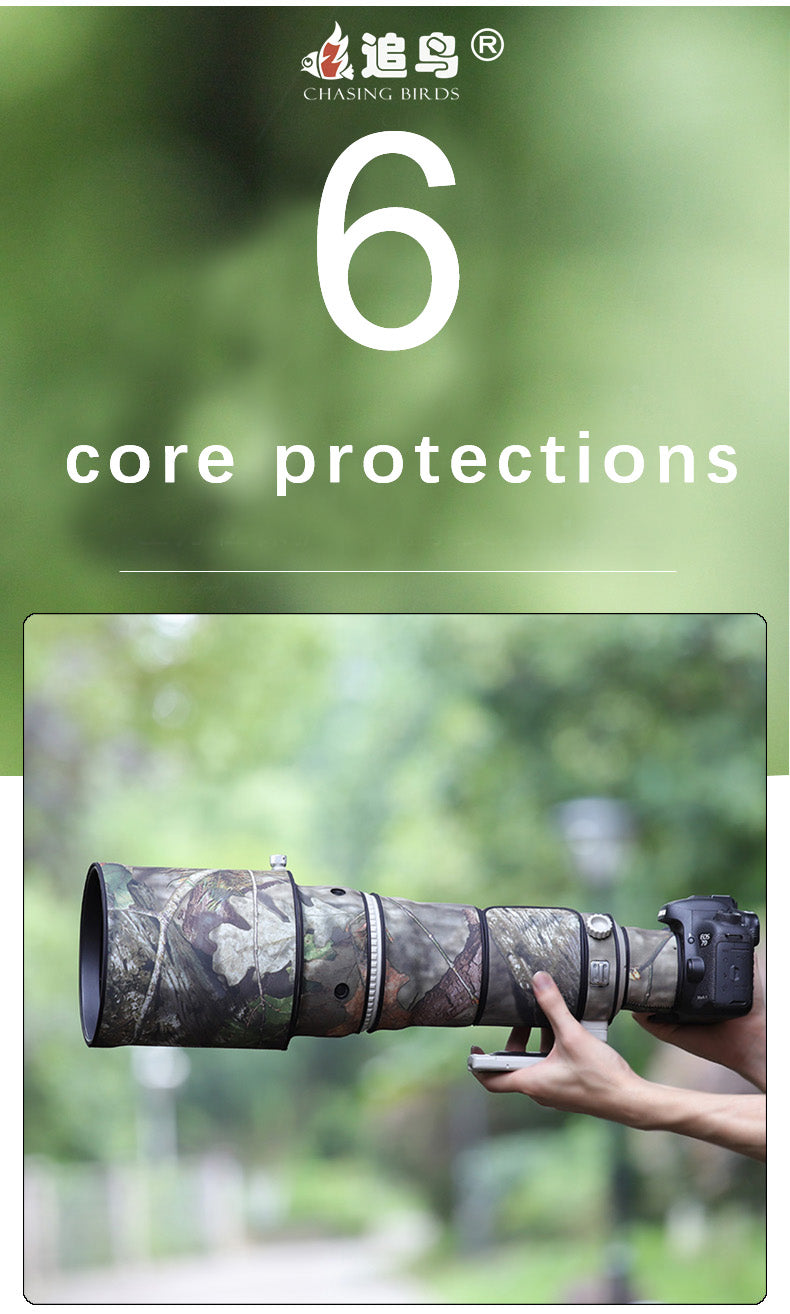 CHASING BIRDS Camouflage Waterproof Lens Coat for Canon EF 500mm F4 L is USM Rainproof Lens Protective Cover