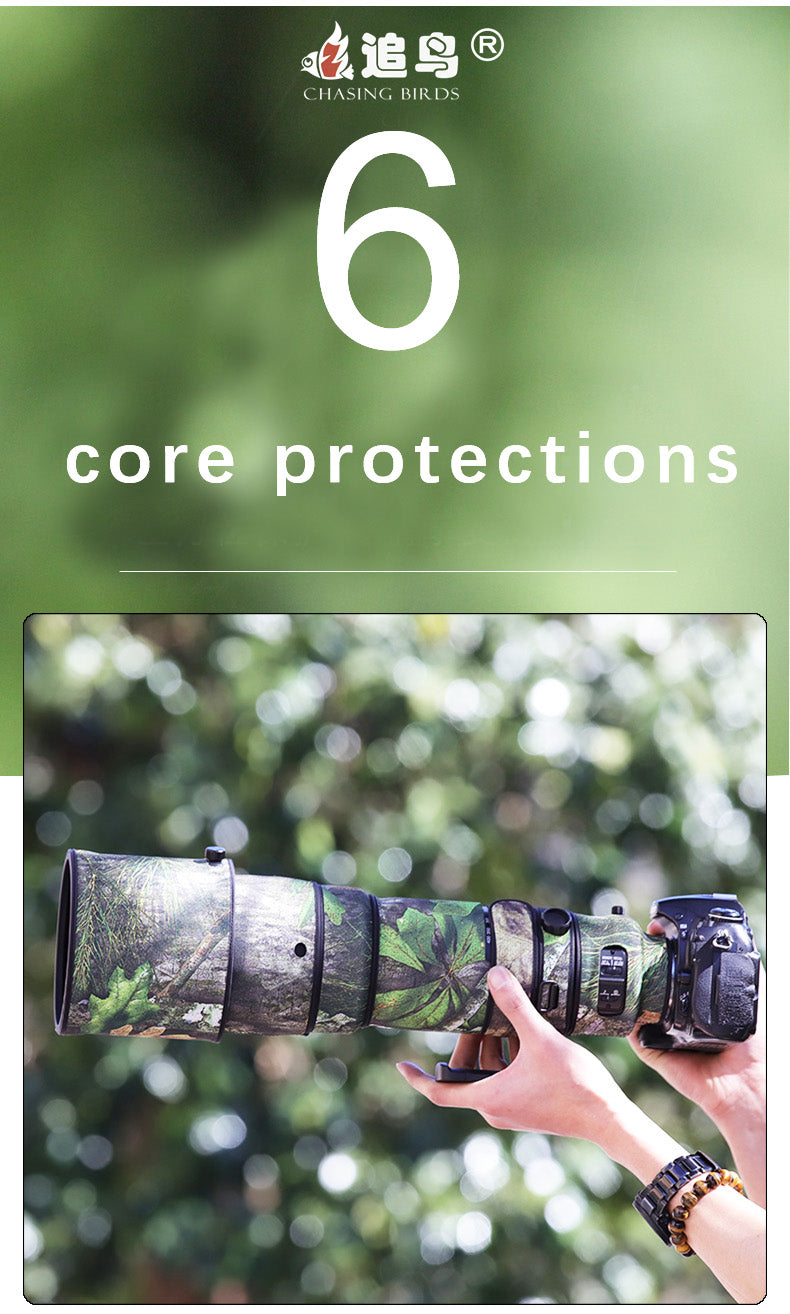 CHASING BIRDS Camouflage Waterproof Lens Coat for Nikon AF-S 200-400mm F4 G II ED VR Rainproof Lens Protective Cover