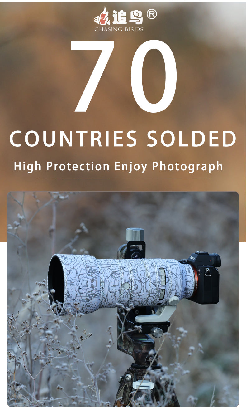 CHASING BIRDS Camouflage Waterproof Lens Coat for SONY FE 70-200 F 2.8 GM OSS II Rainproof Lens Protective Cover