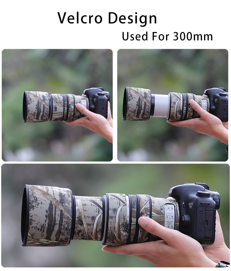CHASING BIRDS Camouflage Waterproof Lens Coat for Canon EF 70-300mm F4-5.6 L is USM Rainproof Lens Protective Cover