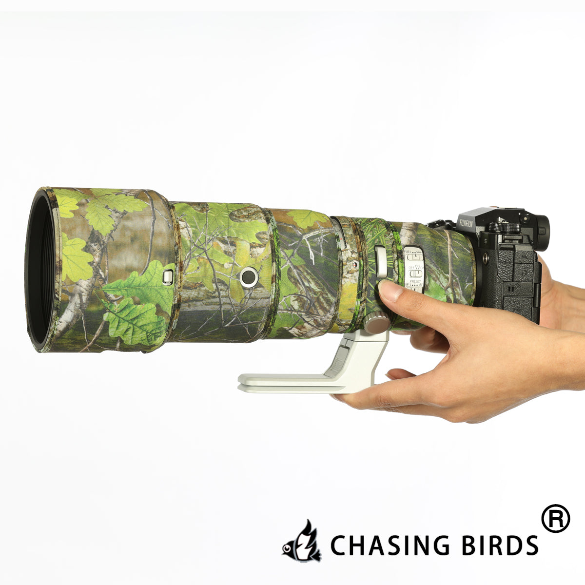 CHASING BIRDS Version IV Lens Camouflage Waterproof Coat for FUJIFILM XF 500mm F5.6 Rainproof Lens Protective Cover