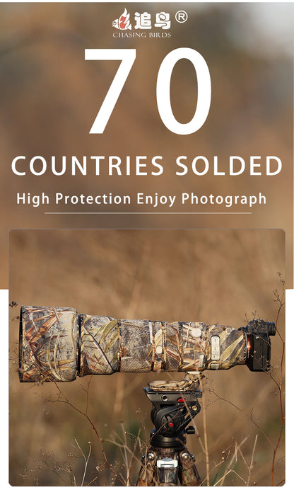 CHASING BIRDS Camouflage Waterproof Lens Coat for Sony FE 400-800mm F6.3-8 G OSS Rainproof Lens Protective Cover